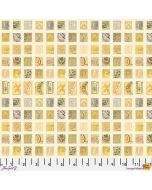 Eclectic Elements Palette by Tim Holtz: Yellow Stamps - FreeSpirit Fabrics pwth241.yellow