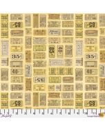 Eclectic Elements Palette by Tim Holtz: Yellow Tickets - FreeSpirit Fabrics pwth242.yellow 