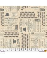 Eclectic Elements Palette by Tim Holtz: Neutral Typewriter - FreeSpirit Fabrics pwth254.neutral - 2 yards 29" remaining