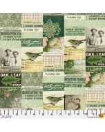 Eclectic Elements Palette by Tim Holtz: Green Collage - FreeSpirit Fabrics pwth260.green