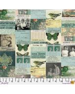 Eclectic Elements Palette by Tim Holtz: Teal Collage - FreeSpirit Fabrics pwth270.teal