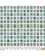 Eclectic Elements Palette by Tim Holtz: Teal Stamps - FreeSpirit Fabrics pwth271.teal