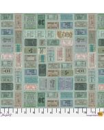 Eclectic Elements Palette by Tim Holtz: Teal Tickets - FreeSpirit Fabrics pwth272.teal