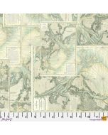 Eclectic Elements Palette by Tim Holtz: Teal Map - FreeSpirit Fabrics pwth273.teal