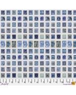 Eclectic Elements Palette by Tim Holtz: Indigo Stamps - FreeSpirit Fabrics pwth291.indigo