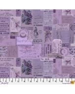 Eclectic Elements Palette by Tim Holtz: Purple Ephemera - FreeSpirit Fabrics pwth305.purple - 2 yards remaining