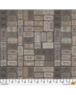 Eclectic Elements Palette by Tim Holtz: Charcoal Tickets - FreeSpirit Fabrics pwth312.charcoal