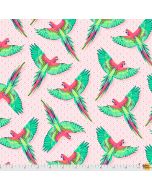 Daydreamer by Tula Pink: Macaw Ya Later - Dragonfruit -- Free Spirit Fabric PWTP170.DRAGONFRUIT