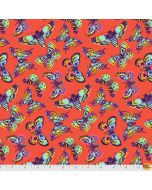 Daydreamer by Tula Pink: Butterfly Kisses - Papaya -- Free Spirit Fabric PWTP172.PAPAYA