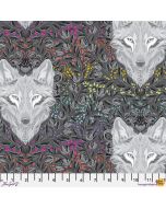 Graywork by Tula Pink: Wolf of Pink Street Carbon -- FreeSpirit Fabrics pwtp256.carbon 