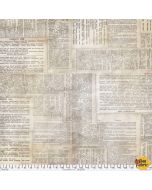 Eclectic Elements Quilt Backs by Tim Holtz: Dictionary Neutral (108" wide back) - FreeSpirit Fabrics qbth006.neutral