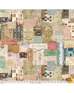 Eclectic Elements Quilt Backs by Tim Holtz: Ephemera Palette (108" wide back) - FreeSpirit Fabrics qbth014.palette