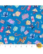 Rudolph The Red-Nosed Reindeer: Presents Blue - Northcott Fabrics RD1005-47 - presale June