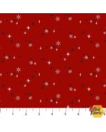 Rudolph The Red-Nosed Reindeer: Snow Dark Red - Northcott Fabrics RD1010-26 - presale June