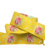 Curiouser & Curiouser by Tula Pink Ribbons: Cheshire Cat Yellow 1.5" -- Renaissance Ribbons TK-75/38mm col2