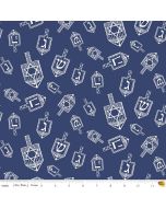 Festival of Lights: Dreidel Toss Blue -- Riley Blake Designs c9650-blue