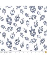 Festival of Lights: Dreidel Toss White -- Riley Blake Designs c9650-white