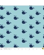 Designer Flannel: Whales Blue -- Riley Blake f6600-blue - 1 yards 10" remaining