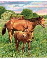 Hold Your Horses: Mare and Foal Horse Panel (1 yard) -- Penny Rose Fabrics pd7010-mare
