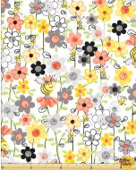 Sweet Bees: Bees Floral -- Susy Bee 20363-100