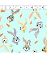 Harold, the Hare: Hares and Carrots Aqua -- SusyBee 20373-930