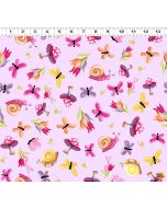 Sloane the Snail: Garden Toss Light Orchid -- Susy Bee Fabrics 20411-545