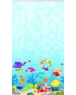 Under the Sea: Border Light Blue (sold by 24" repeat) -- SusyBee Fabrics sb20419-710