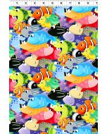 Under the Sea: Allover Fish -- SusyBee Fabrics sb20420-999 multi