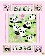 Panda Party: Panda Panel (1 yard) - SusyBee Fabrics sb20425-520 