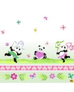 Panda Party: Double Border Soft Green - SusyBee Fabrics sb20426-835 