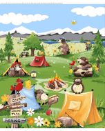 Barron Goes Camping: Camping Quilt Panel (1 yard) -- SusyBee Fabrics sb20452-850 - presale June