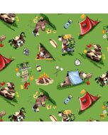 Barron Goes Camping: Campground Grass Green -- SusyBee Fabrics sb20454-850 grass green - presale June