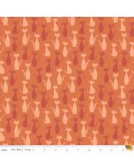 Spooky Hollow Cats Orange (Silver Sparkle) - Riley Blake Designs sc10573-orange