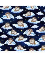 Owl Always Love You: Owls On Clouds Navy - Timeless Treasures Fabric star-cd3295 navy