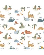 I Dig You: I Dig You Dinosaurs - Dear Stella Design stella-d2737 white - 2 yards 13" + FQ remaining