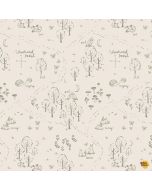 Willow: Woodland Map Gardenia - Dear Stella Fabric stella-dcj3013 gardenia
