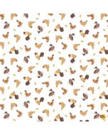 Homestead: Yolks On You Chickens Roosters - Dear Stella Designs stella-dlt2794 white 