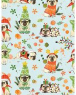 Bah Hum-Pug: Christmas Pugs -- Dear Stella Designs stella-dmb1667 multi