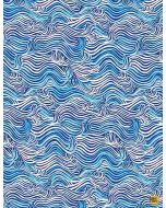 You're A Catch: Rainbow Wave Blue -- Dear Stella Designs stella-dmb2138 blue
