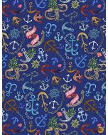You're A Catch: Anchors Navy -- Dear Stella Designs stella-dmb2139 navy