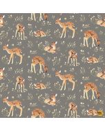 Count on Me: Oh Deer - Dear Stella Fabric DNS3315 pewter