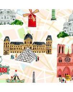 Pardon My French: Paris -- Dear Stella stella-daw1653 multi - 3 yards 2" remaining