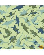 Follow My Footprint: Dinosaurs Light Green -- Stof Fabrics 4501-578