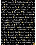 Save The Bees: Bee Text Black -- Timeless Treasures bee-c8123 black