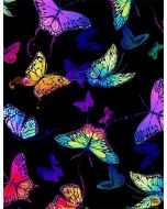 Butterfly Garden: Whirlwind Butterflies Black -- Timeless Treasures bug-cd8704 black