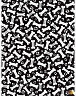 Dapper Dog: White Dog Bones -- Timeless Treasures Fabric dog-c8922 black