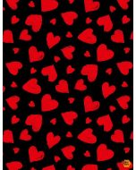 You Make My Heart Happy: Red Chalk Hearts Black -- Timeless Treasures gail-c7745 black  - 1 yard 16" + 10" remaining