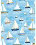 A Day at Sea: Sailboats -- Timeless Treasures kidz-c6698 sea - 2 yards remaining