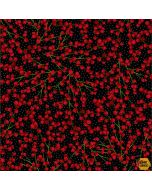 Holiday Wishes: All Over Berries Black/Gold -- Hoffman Fabrics u7769-4g - 2 yards 19" remaining