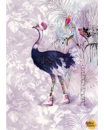 Tropic Walk: Ostrich in Tennis Shoes Panel (30 x 42)  - Hoffman Fabrics w5444-713